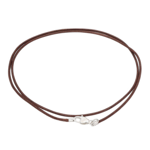 Leather cord with lobster clasp 50 cm, dark brown