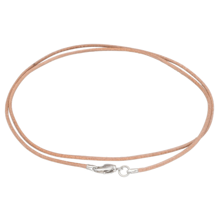 Leather strap with snap fastener 50 cm, natural color
