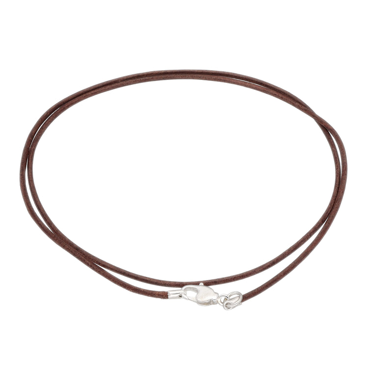 Leather strap with snap fastener 50 cm, dark brown