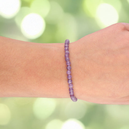 Lepidolite mini ball bracelet | 4mm