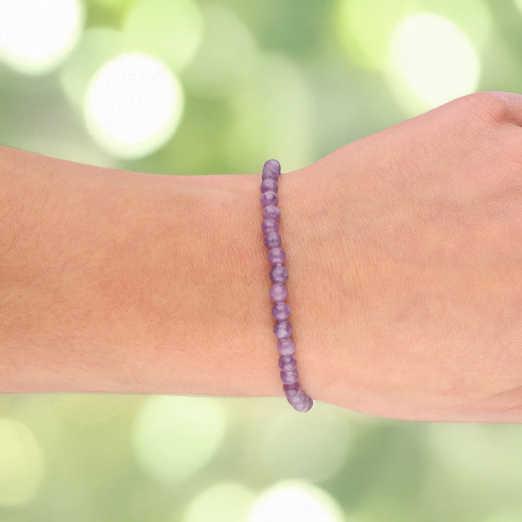 Lepidolite mini ball bracelet | 4mm