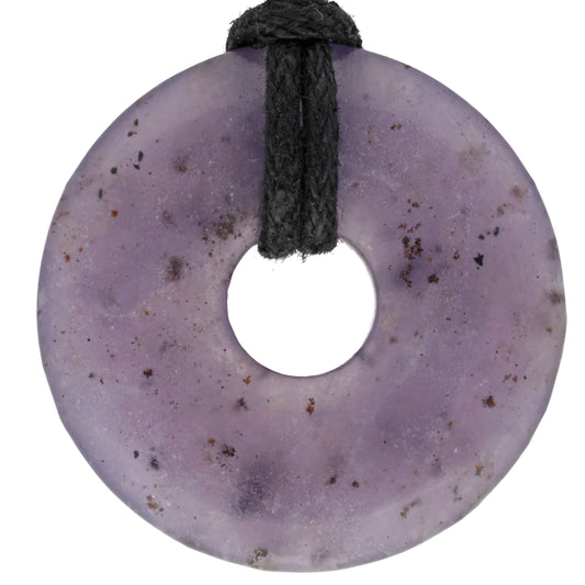 Lepidolite Donut | 30 mm Pendant + Cotton Cord