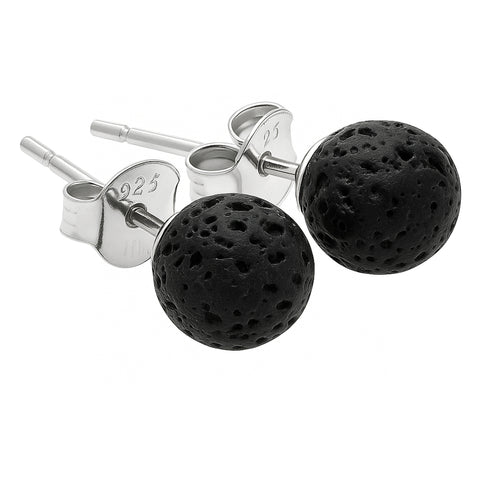 Lava Stud Earrings 6 mm | 925 Silver