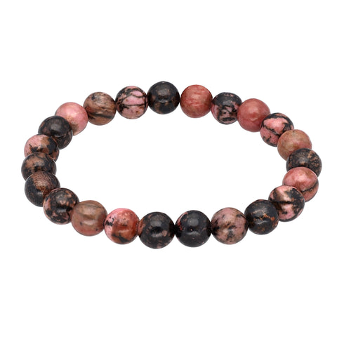 Rhodonite Bead Bracelet | 8 mm