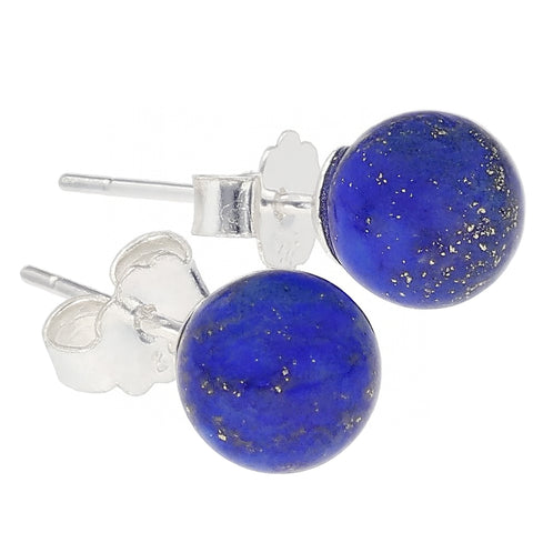 Lapis lazuli Stud Earrings 6 mm | 925 Silver