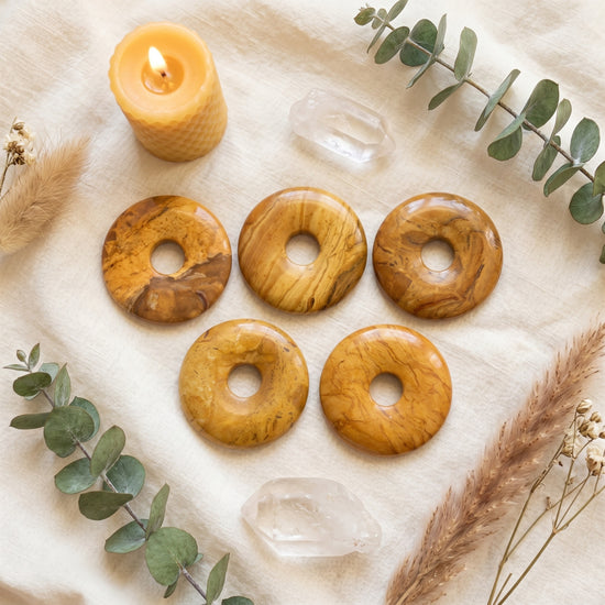 Jaspis, gelb 30mm Donut – mehrfach