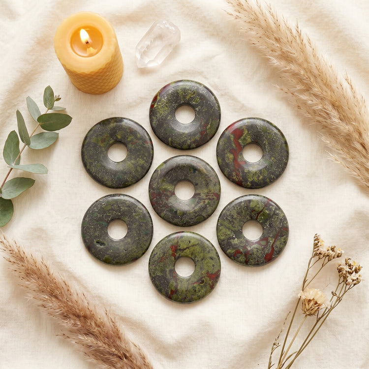 Drachenblut Jaspis 30mm Donut – mehrfach