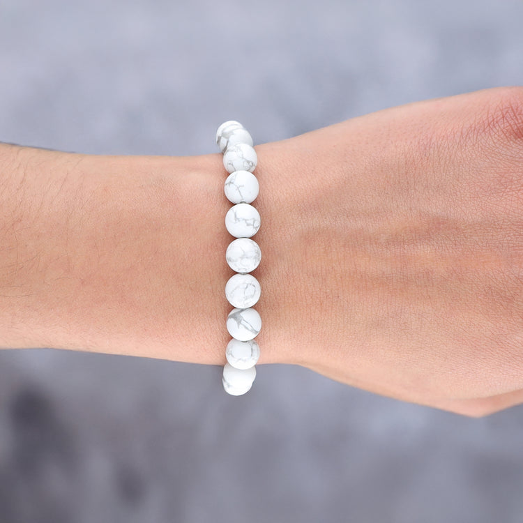 Magnesite ball bracelet | 8 mm