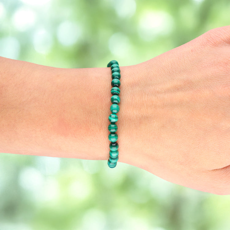 Malachite bead bracelet | 6 mm