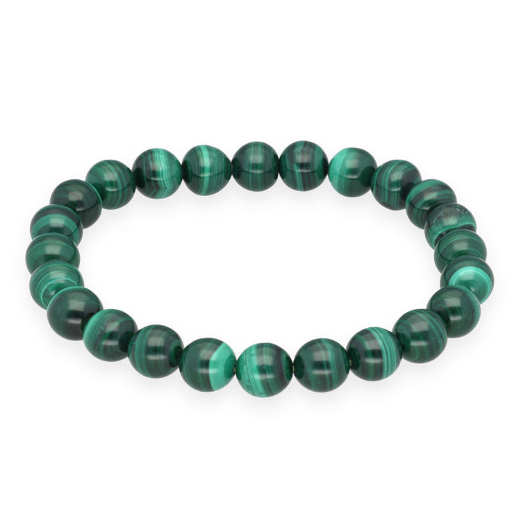 Malachite bead bracelet | 8 mm
