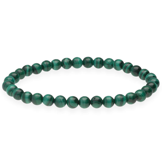 Malachite bead bracelet | 6 mm