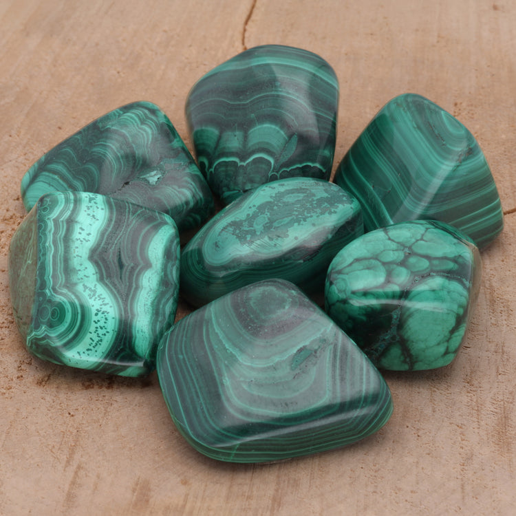 Malachite tumbled stone