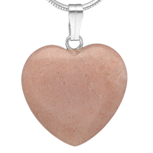 Moonstone Heart Pendant, light + dark | 925 Silver Bail | 2 Sizes