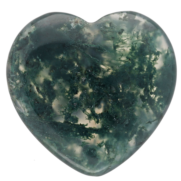Moss agate heart | Palm stone 2x2 cm 