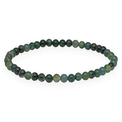 Moss Agate Mini Bead Bracelet | 4 mm