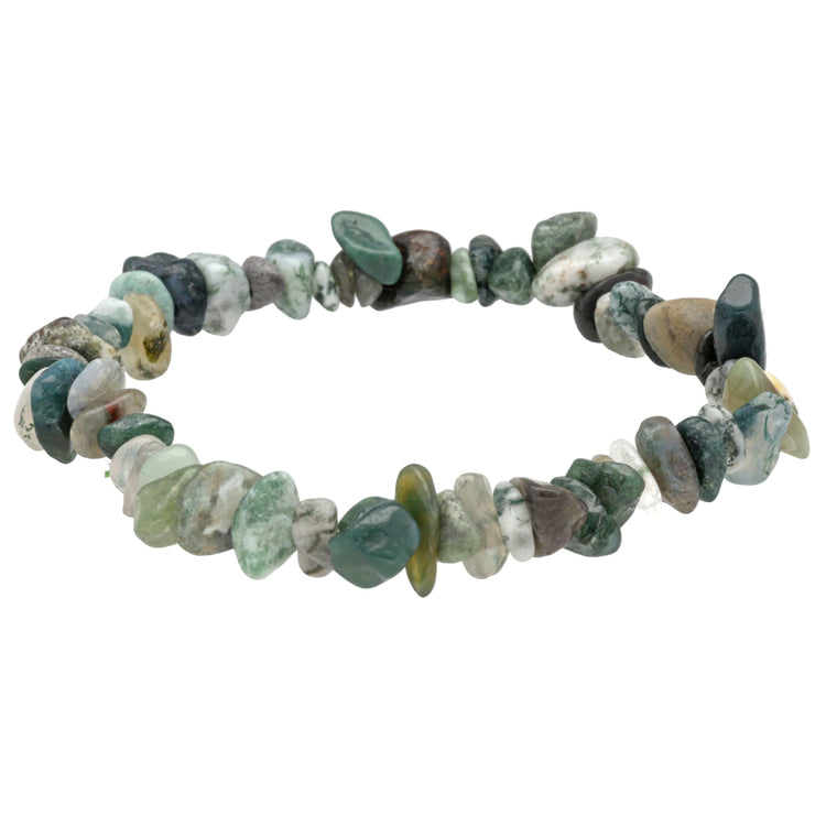 Moss agate chip bracelet