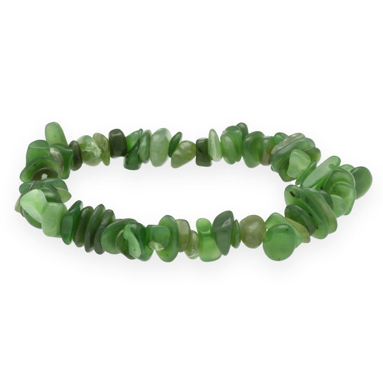 Jade (nephrite) chip bracelet