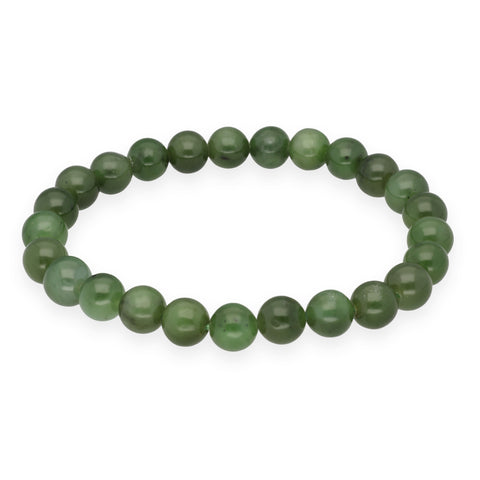 Nephrite Jade Bead Bracelet | 8 mm