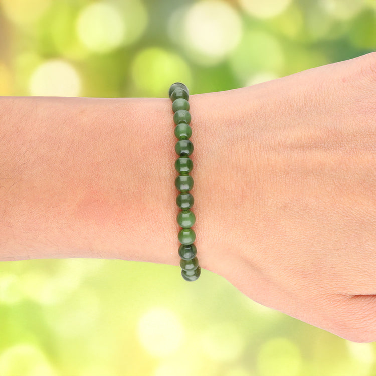 Jade (nephrite) ball bracelet | 6mm