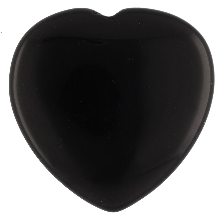 Obsidian, black heart | Palm stone 2x2 cm 