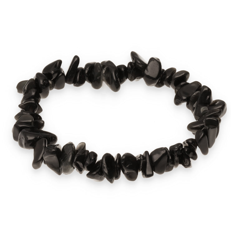 Obsidian, schwarz Splitterarmband