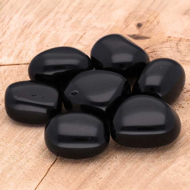 Obsidian, black tumbled stone
