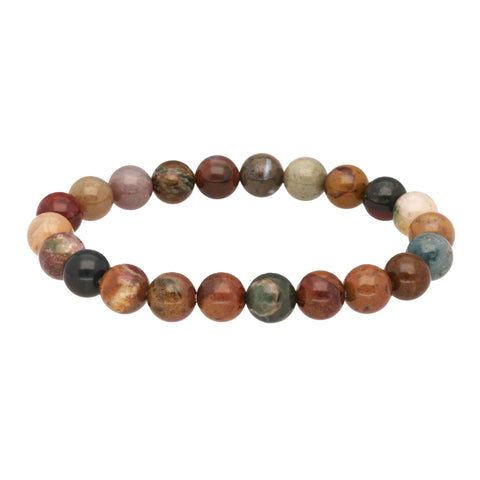 Ocean Jasper Bead Bracelet | 8 mm