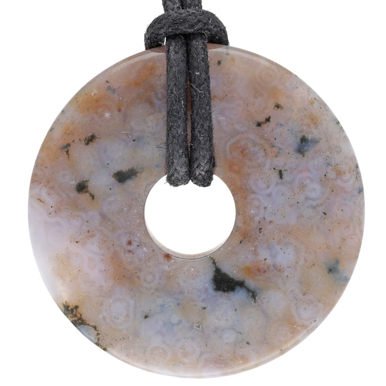Ocean Jasper Donut | 30 mm Pendant + Cotton Cord