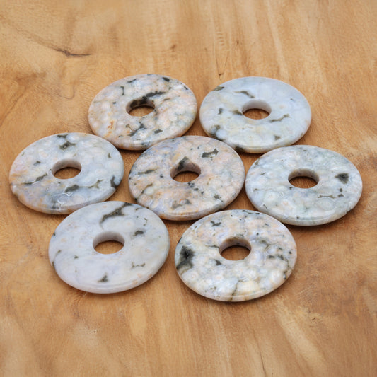 Ozeanjaspis Donut | 30 mm Anhänger + Baumwollband