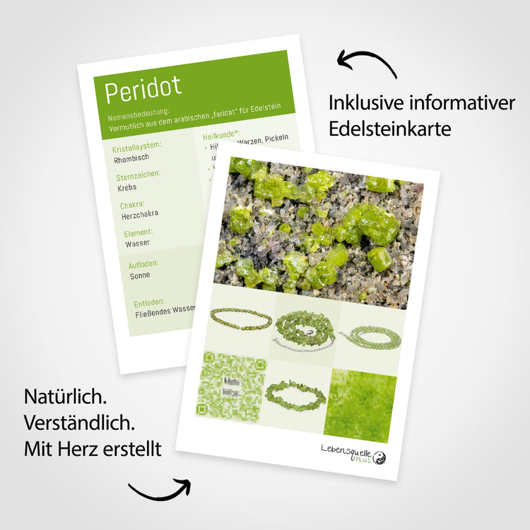 Peridot chip necklace | 45+5 cm extension with clasp