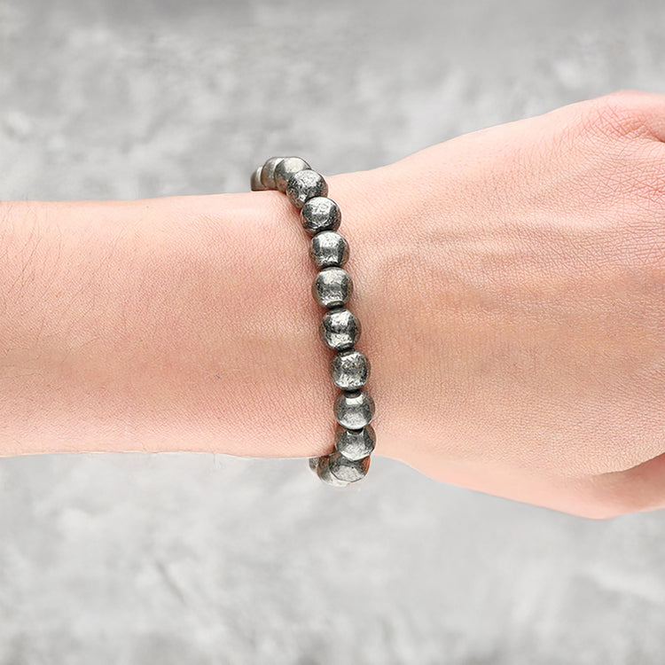 Pyrite bead bracelet | 8 mm