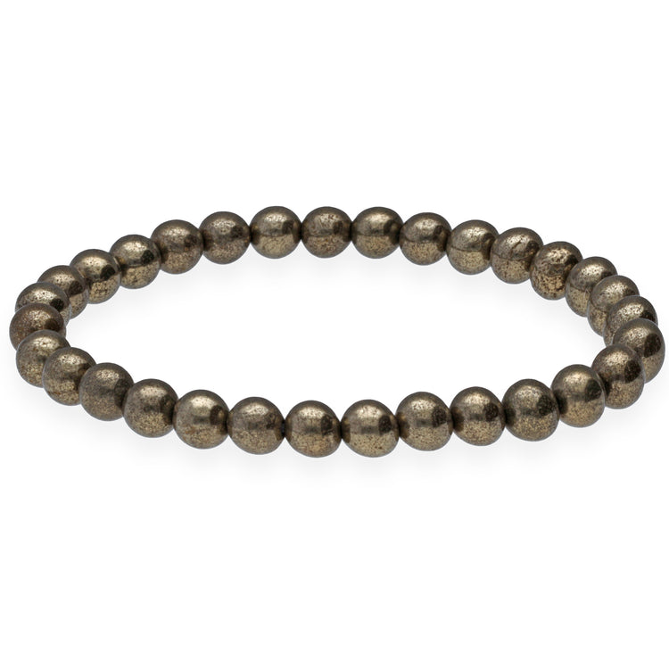 Pyrite bead bracelet | 6 mm