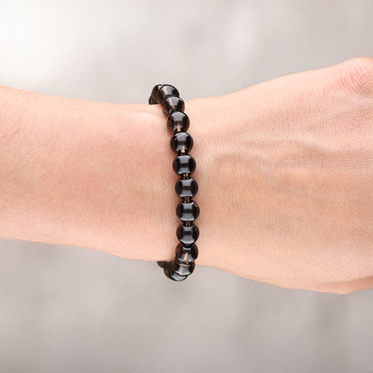 Smoky quartz bead bracelet | 8 mm