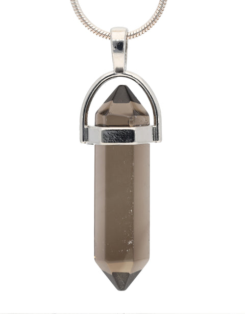 Smoky Quartz | Double Point, Set | Silver-Colored Eyelet