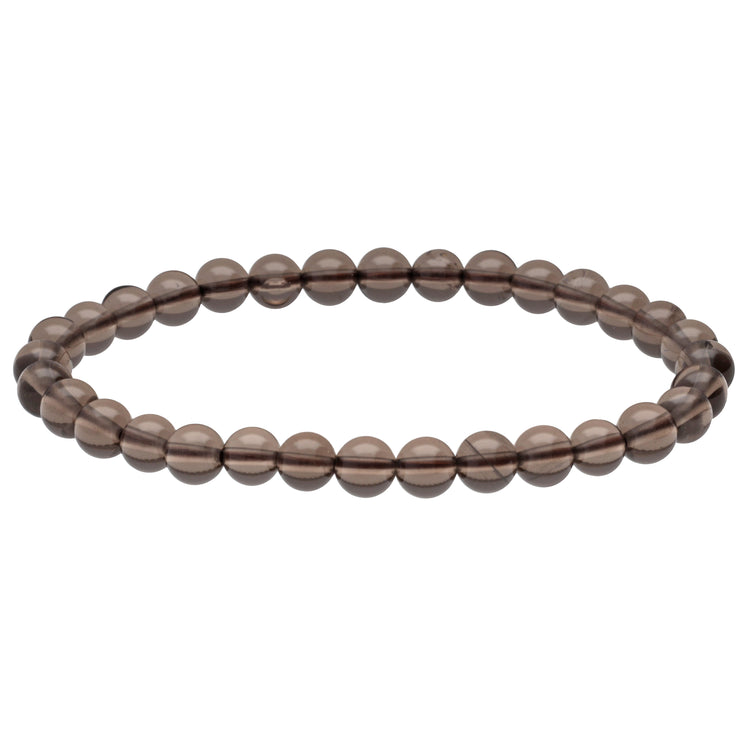Smoky quartz bead bracelet | 6 mm