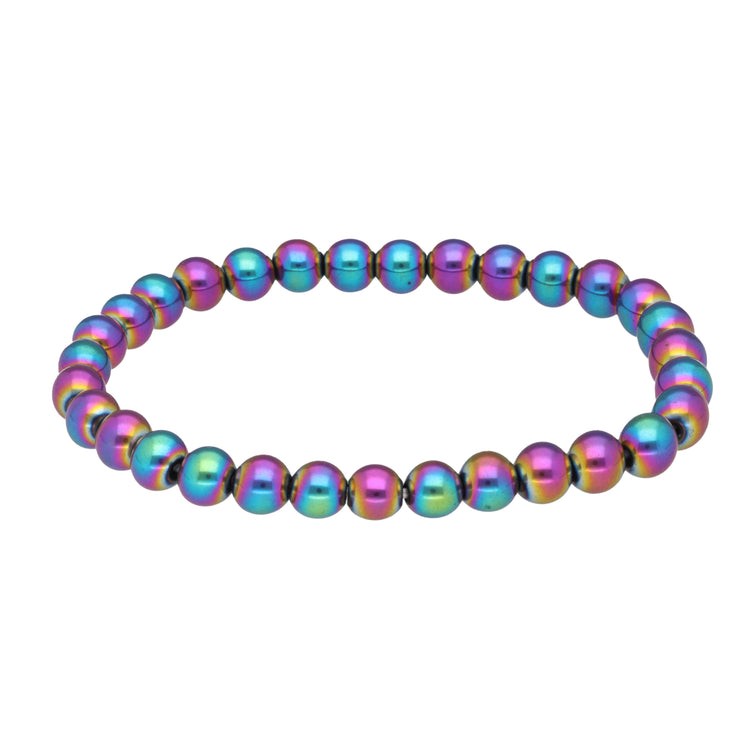 Rainbow Hematite Bead Bracelet | 6mm