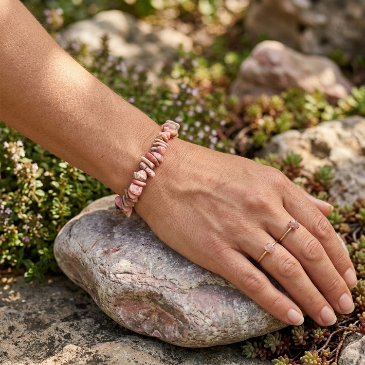 Rhodochrosite Chip Bracelet