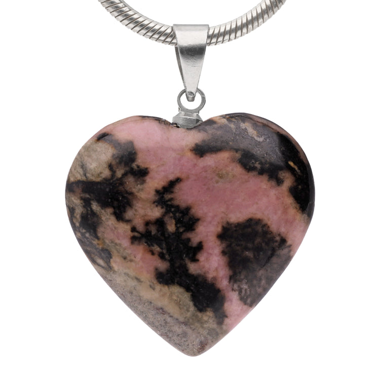 Rhodonite heart pendant | 2x2cm