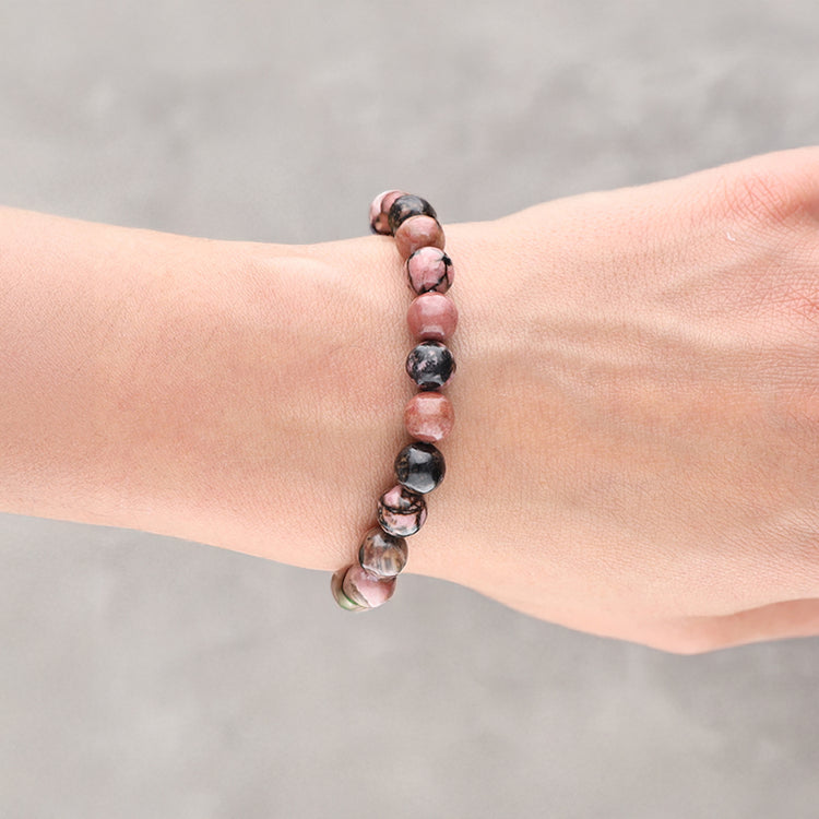 Rhodonite bead bracelet | 8 mm