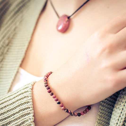 Rhodonite mini ball bracelet | 4mm