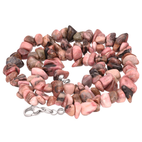 Rhodonite Chip Necklace | 45cm with Clasp