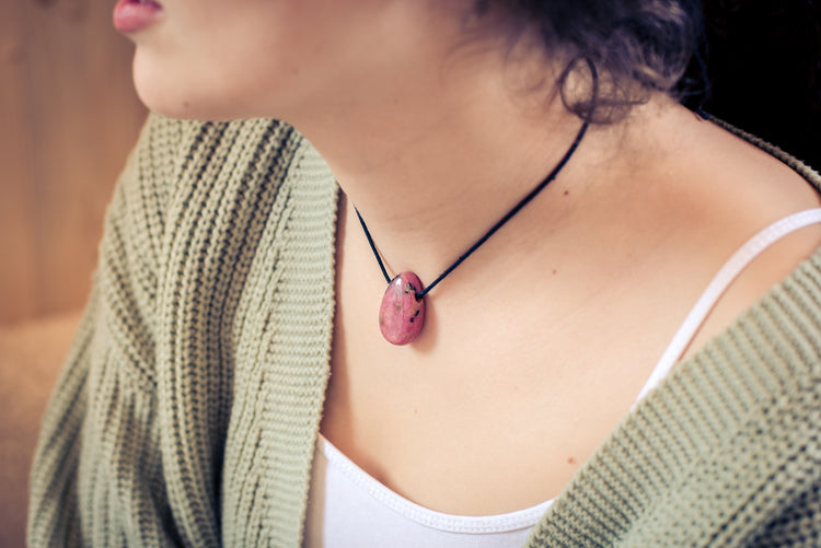 Rhodonite drop pendant 