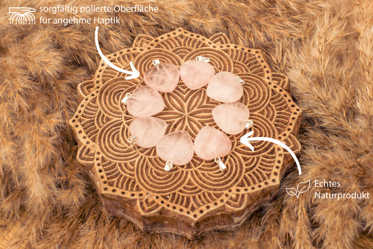 Rose quartz heart pendant | 2x2cm