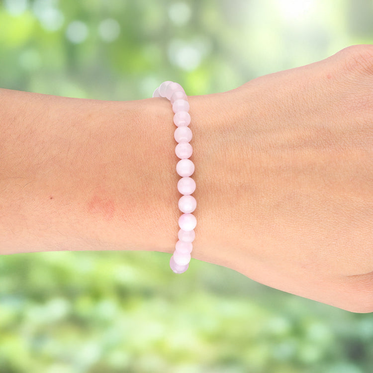 Rose quartz bead bracelet | 6 mm