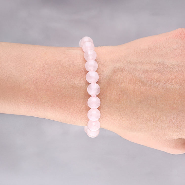 Rose quartz bead bracelet | 8 mm