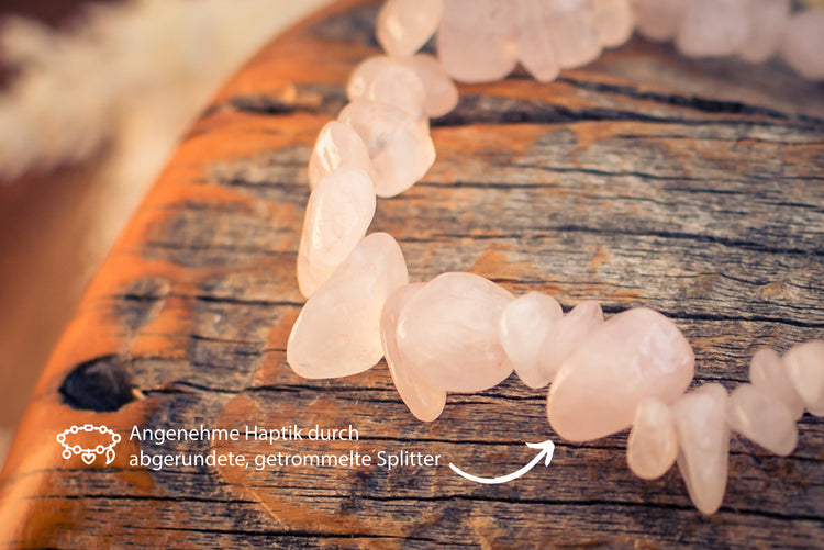 Rosenquarz Splitterarmband