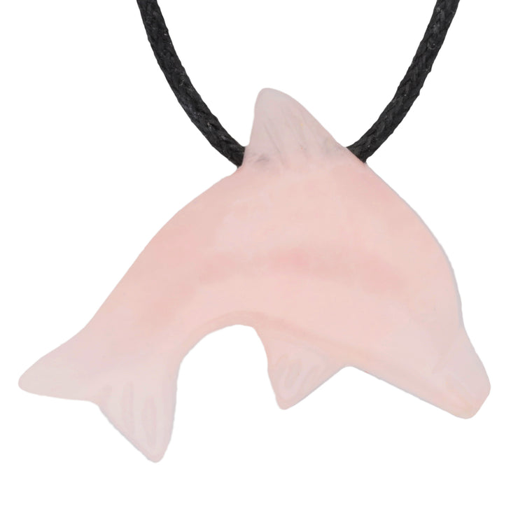 Rose quartz dolphin pendant