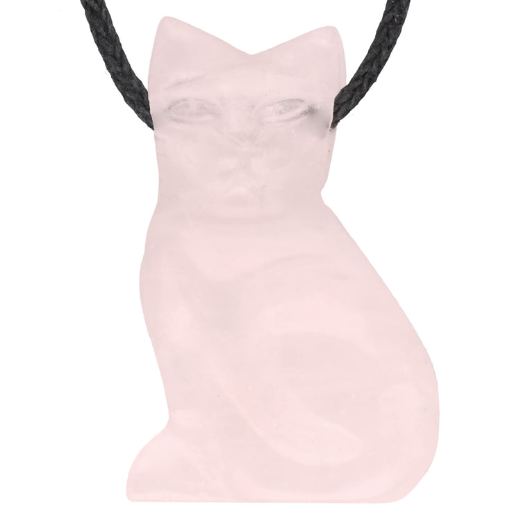 Rose quartz cat pendant