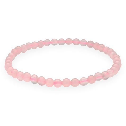 Rose quartz mini bead bracelet | 4 mm