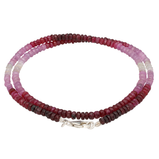 Faceted sapphire lens necklace | 45 cm + clasp 